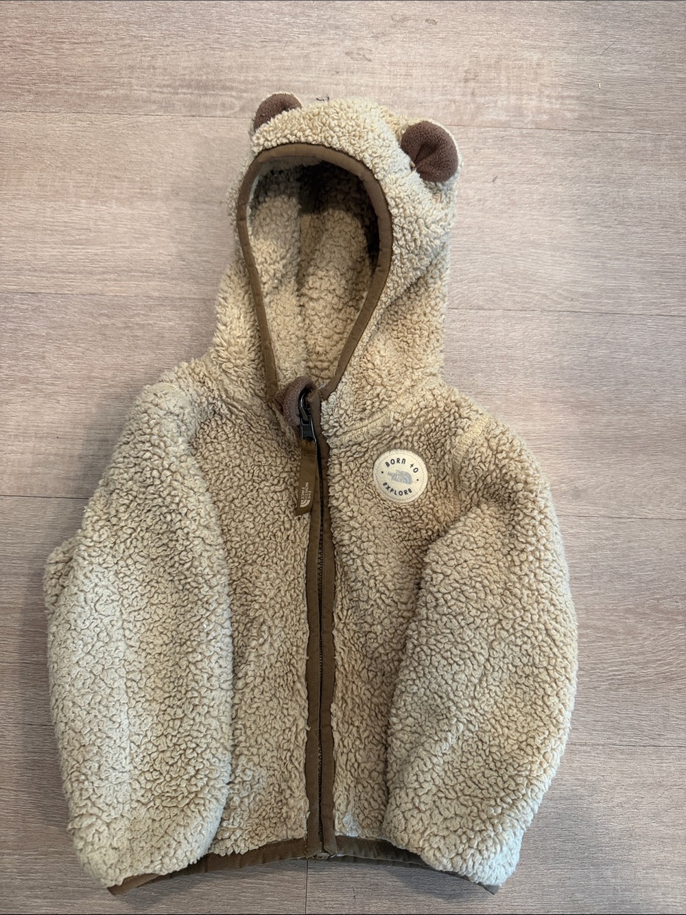 The North Face Kids Tan Sherpa Hooded Jacket with Bear Ears.. SO CUTE!!